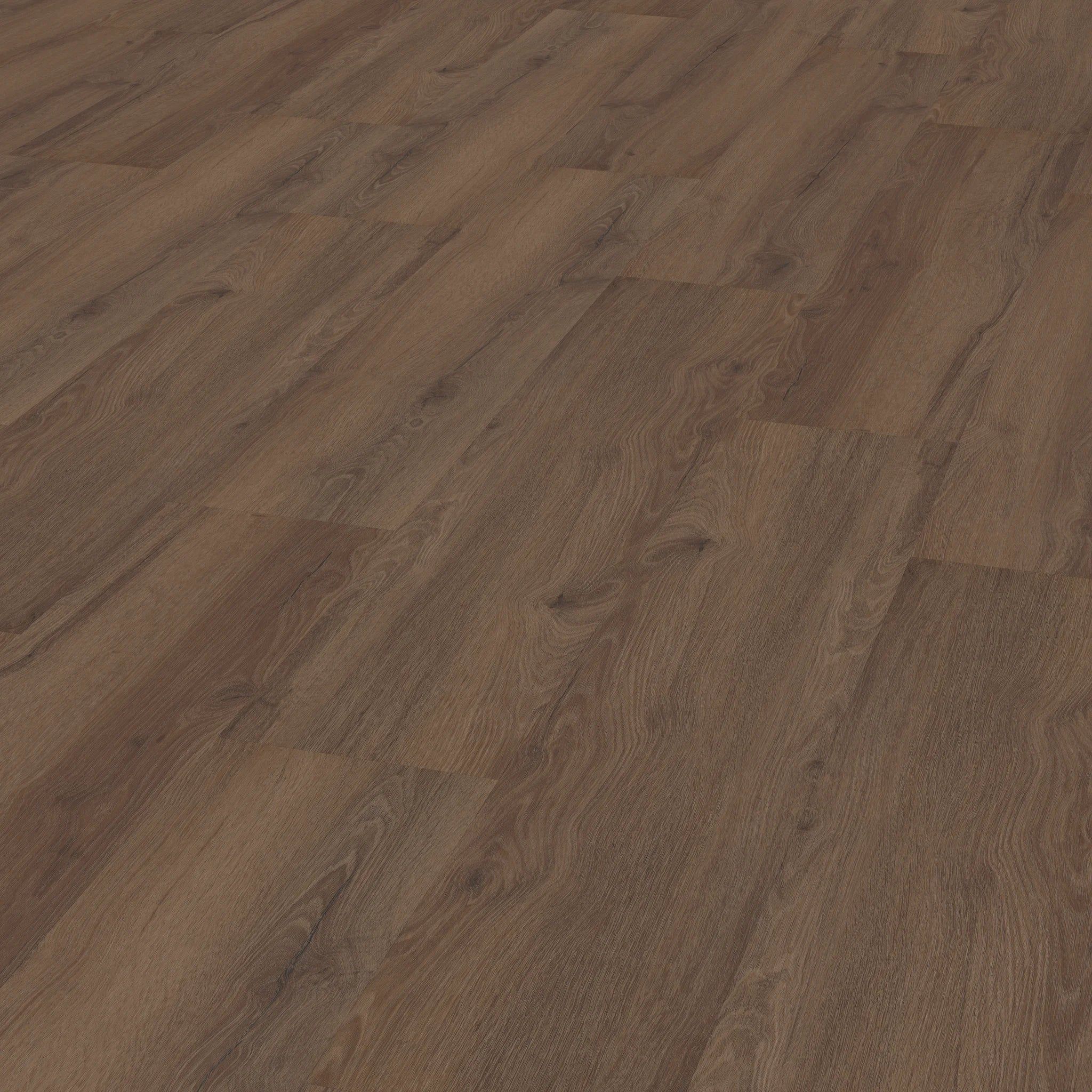 Perspektivansicht der Oberflaeche von Klebevinyl Eiche Geraeuchert Vågå