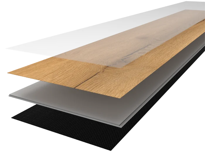 Aufbau der Planke von Klickvinyl Eiche Nordlia