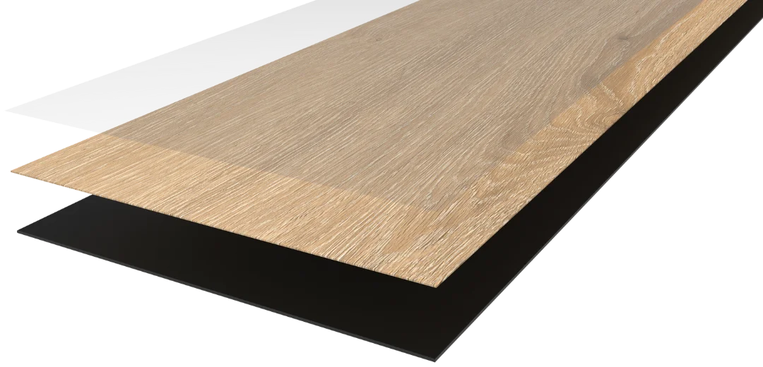 Aufbau der Planke von Klebevinyl Eiche Gekaelkt Lunner