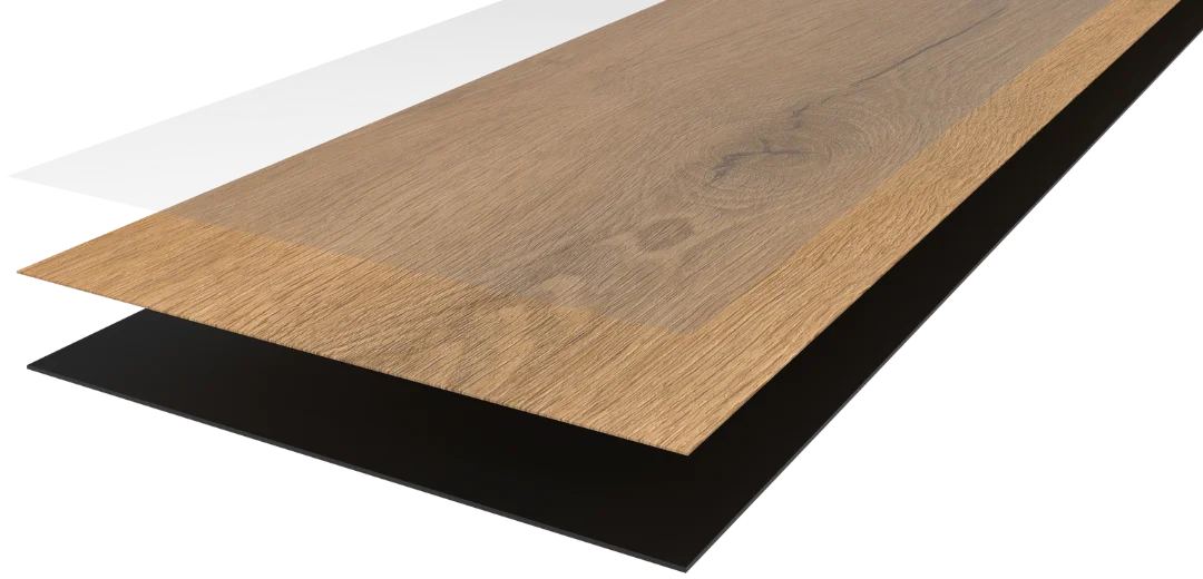 Aufbau der Planke von Klebevinyl Eiche Natur Lillehammer