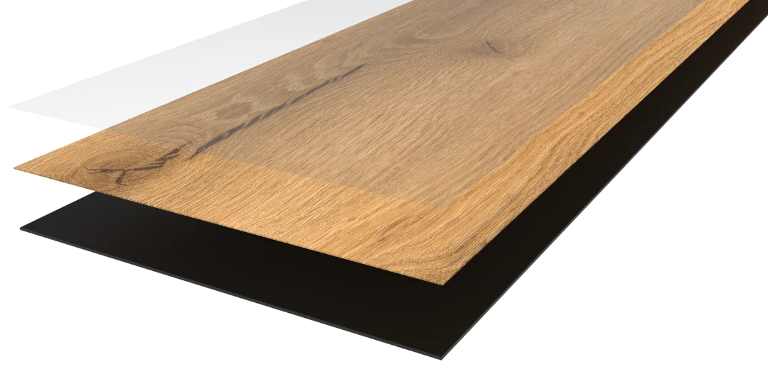 Aufbau der Planke von Klebevinyl Eiche Nordlia