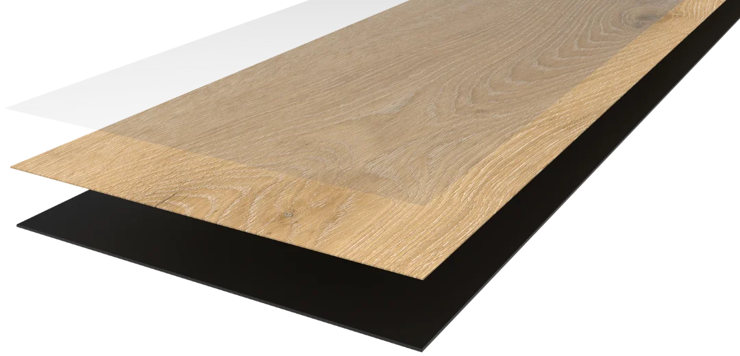 Aufbau der Planke von Klebevinyl Eiche Rustikal Fåberg