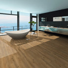 Badezimmer mit Klebevinyl Eiche Nordlia als Bodenbelag