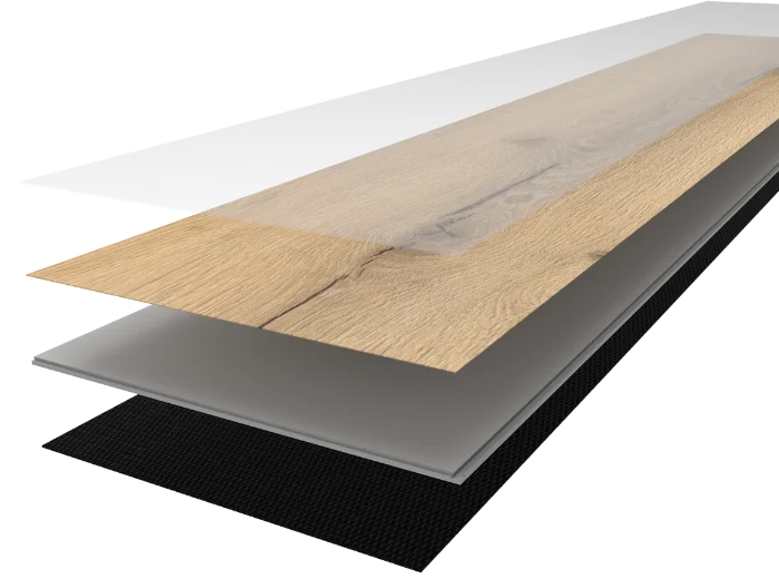Aufbau der Planke von Klickvinyl Eiche Skåbu