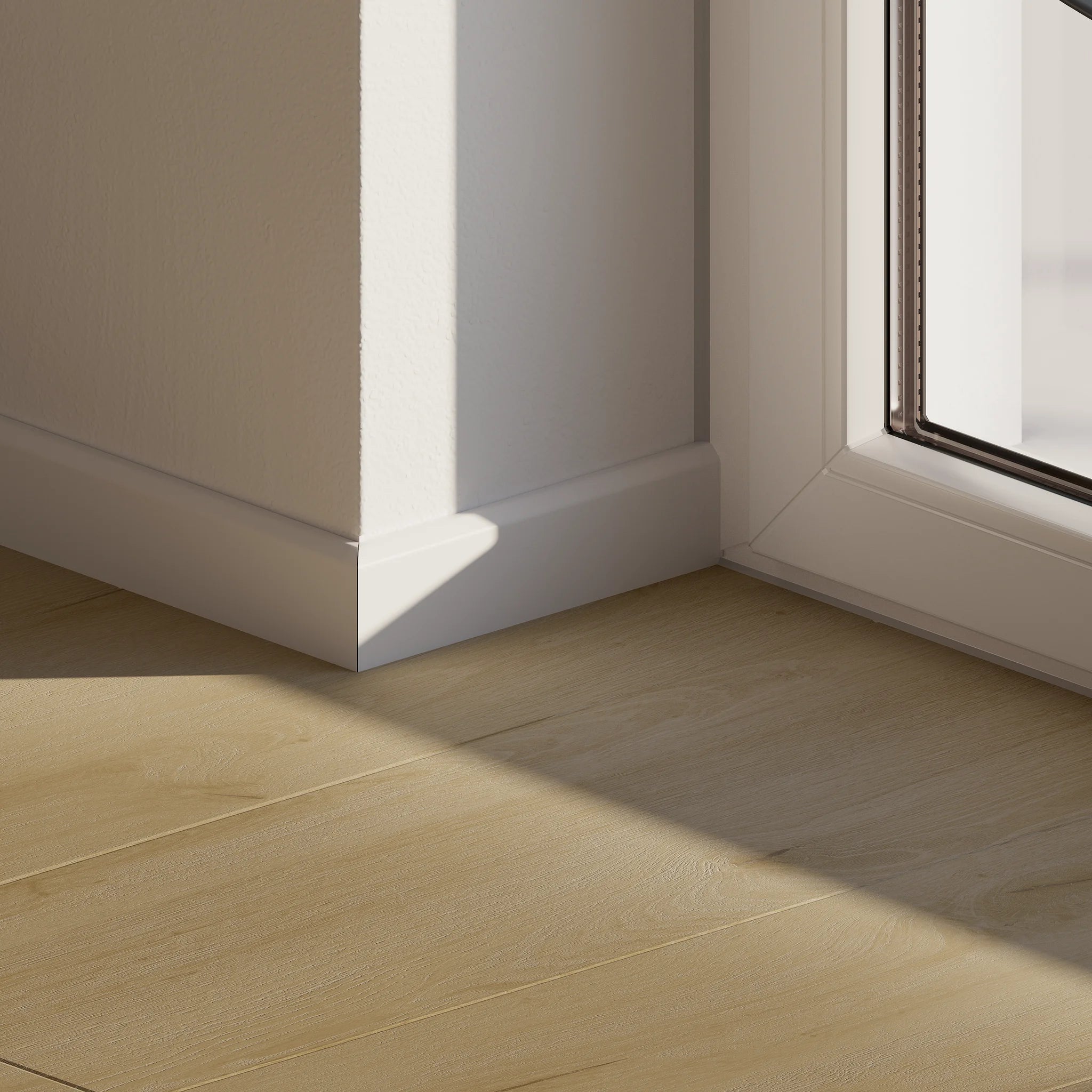 Detail eines Fensters im Wohnzimmer mit Klebevinyl Eiche Soft Øyer